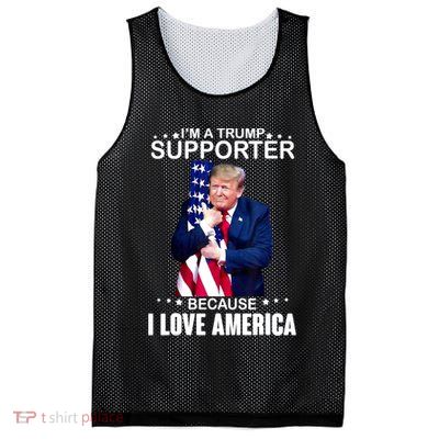Donald Trump I’m A Trump Supporter Because I Love America Mesh Reversible Basketball Jersey Tank