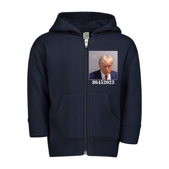 Donald Trump Inmate Mugshot Toddler Zip Fleece Hoodie