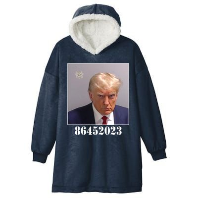 Donald Trump Inmate Mugshot Hooded Wearable Blanket