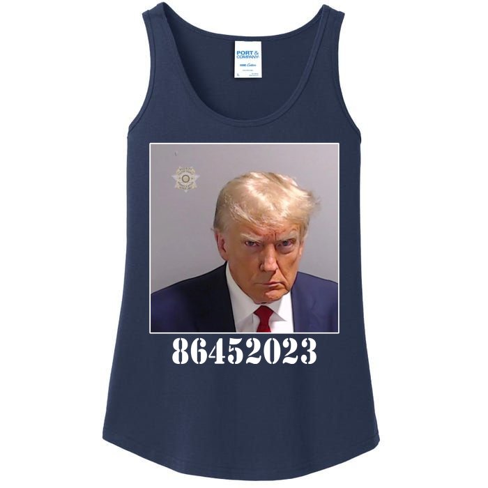 Donald Trump Inmate Mugshot Ladies Essential Tank