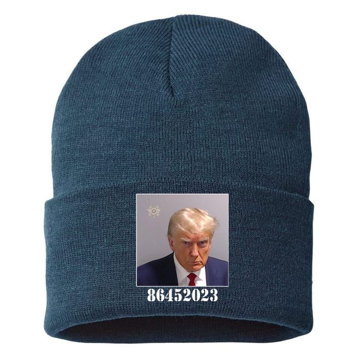 Donald Trump Inmate Mugshot Sustainable Knit Beanie