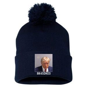 Donald Trump Inmate Mugshot Pom Pom 12in Knit Beanie