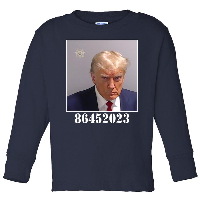 Donald Trump Inmate Mugshot Toddler Long Sleeve Shirt