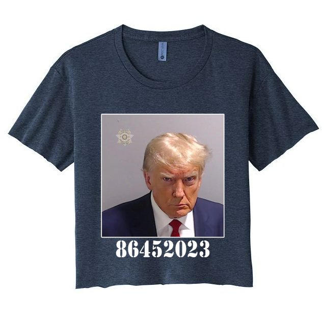 Donald Trump Inmate Mugshot Women's Crop Top Tee