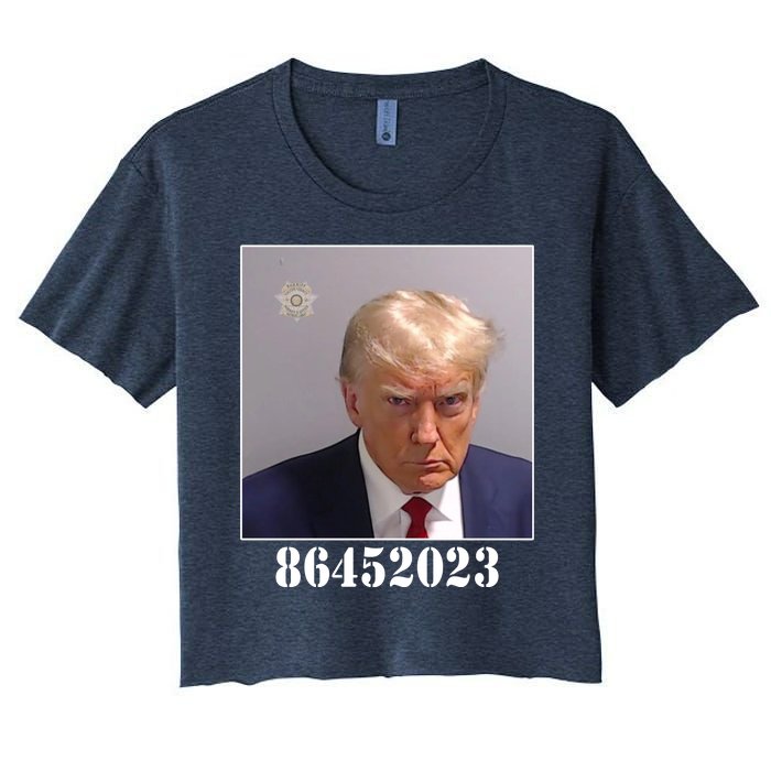 Donald Trump Inmate Mugshot Women's Crop Top Tee