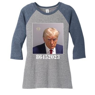 Donald Trump Inmate Mugshot Women's Tri-Blend 3/4-Sleeve Raglan Shirt