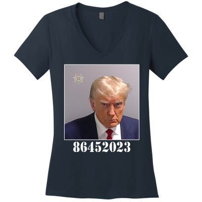 Donald Trump Inmate Mugshot Women's V-Neck T-Shirt