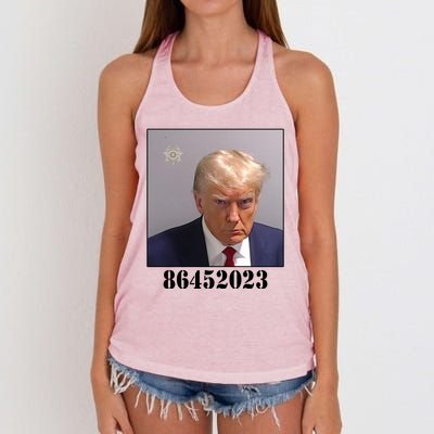 Donald Trump Inmate Mugshot Women's Knotted Racerback Tank