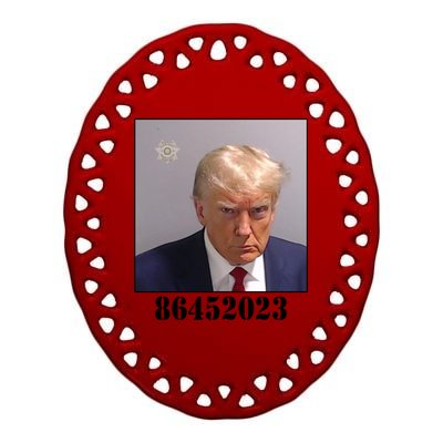 Donald Trump Inmate Mugshot Ceramic Oval Ornament