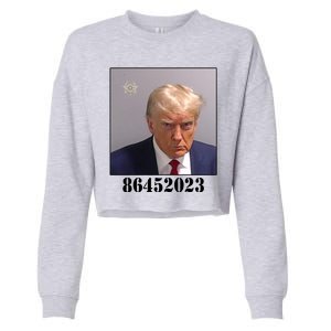 Donald Trump Inmate Mugshot Cropped Pullover Crew