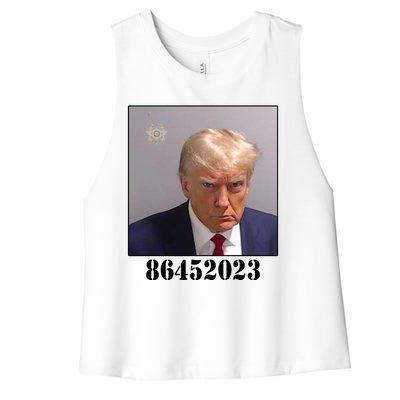 Donald Trump Inmate Mugshot Women's Racerback Cropped Tank