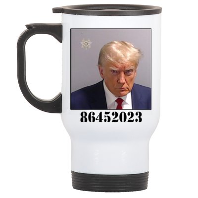 Donald Trump Inmate Mugshot Stainless Steel Travel Mug