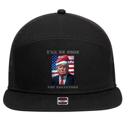 Donald Trump Ill Be Home For Christmas Inauguration 7 Panel Mesh Trucker Snapback Hat