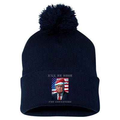 Donald Trump Ill Be Home For Christmas Inauguration Pom Pom 12in Knit Beanie