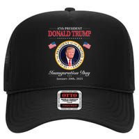 Donald Trump Inauguration Day 2025 47th Usa President High Crown Mesh Back Trucker Hat