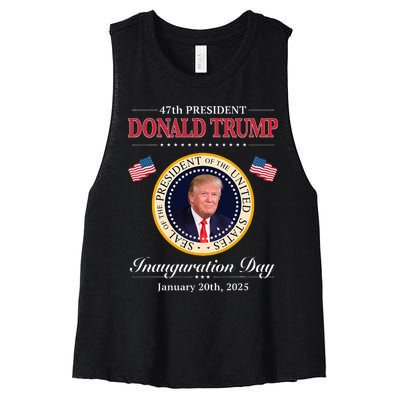 Donald Trump Inauguration Day 2025 47th Usa President Women's Racerback Cropped Tank