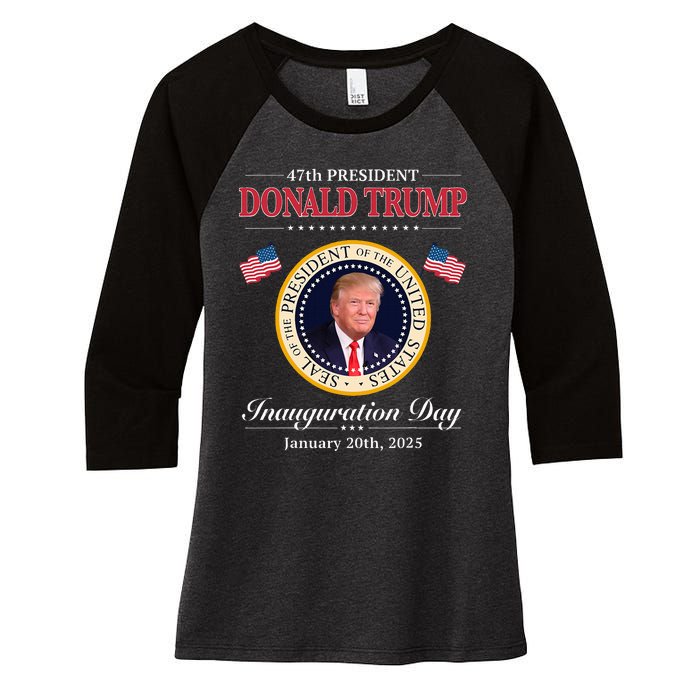 Donald Trump Inauguration Day 2025 47th Usa President Women's Tri-Blend 3/4-Sleeve Raglan Shirt