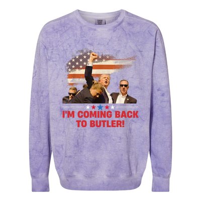 Donald Trump I’M Coming Back To Butler 2024 Colorblast Crewneck Sweatshirt