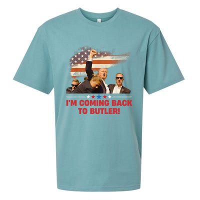 Donald Trump I’M Coming Back To Butler 2024 Sueded Cloud Jersey T-Shirt