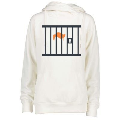 Donald Trump Impeach Antitrump Behind Bars Womens Funnel Neck Pullover Hood