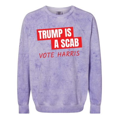 Donald Trump Is A Scab Vote Harris Colorblast Crewneck Sweatshirt