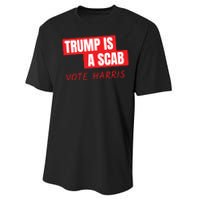 Donald Trump Is A Scab Vote Harris Performance Sprint T-Shirt