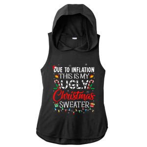 Due To Inflation Ugly Christmas Sweaters Funny Ladies PosiCharge Tri-Blend Wicking Draft Hoodie Tank