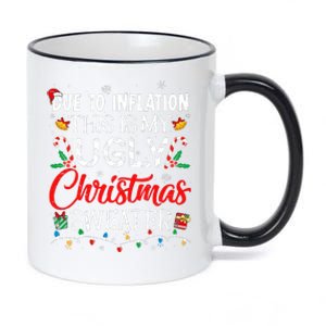 Due To Inflation Ugly Christmas Sweaters Funny 11oz Black Color Changing Mug