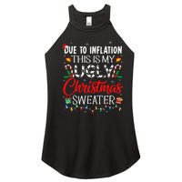 Due To Inflation Ugly Christmas Sweaters Funny Women's Perfect Tri Rocker Tank