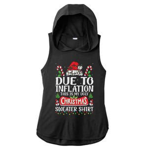 Due To Inflation Ugly Christmas Sweaters Funny Women Ladies PosiCharge Tri-Blend Wicking Draft Hoodie Tank