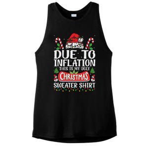 Due To Inflation Ugly Christmas Sweaters Funny Women Ladies PosiCharge Tri-Blend Wicking Tank