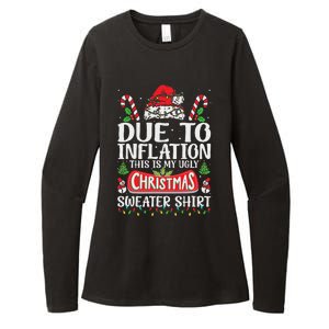 Due To Inflation Ugly Christmas Sweaters Funny Women Womens CVC Long Sleeve Shirt