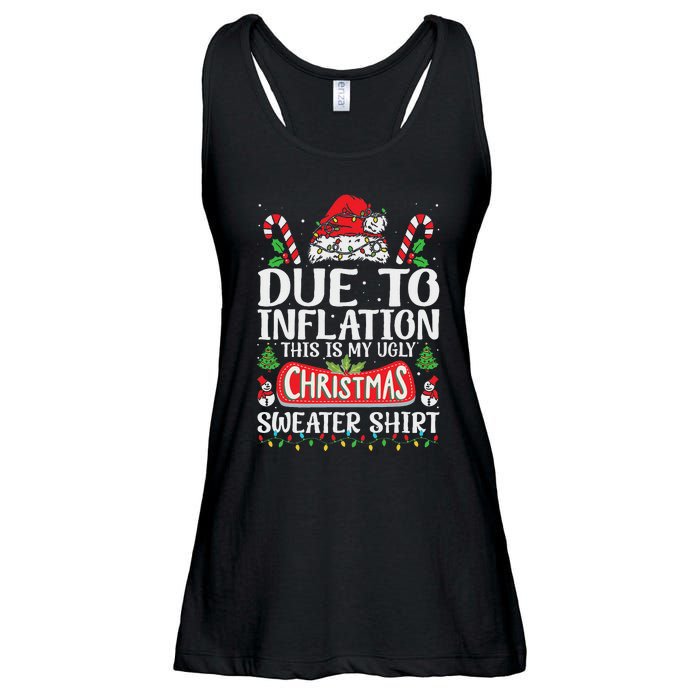 Due To Inflation Ugly Christmas Sweaters Funny Women Ladies Essential Flowy Tank