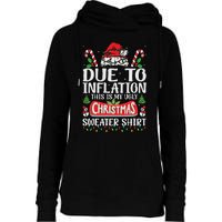 Due To Inflation Ugly Christmas Sweaters Funny Women Womens Funnel Neck Pullover Hood