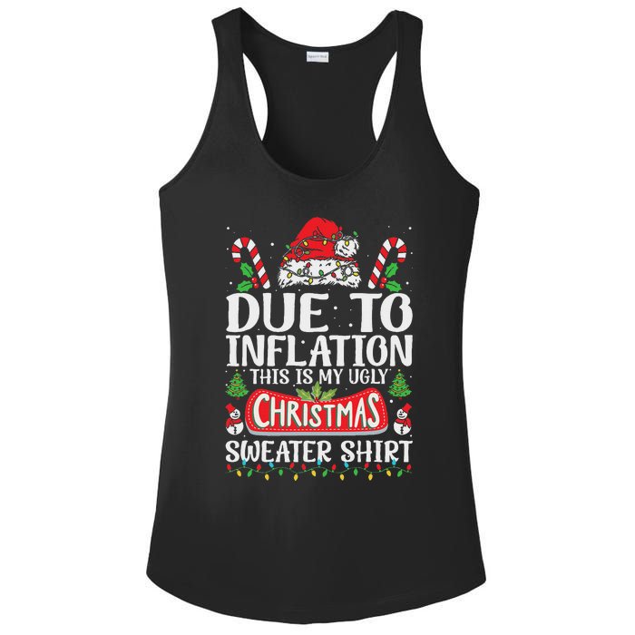 Due To Inflation Ugly Christmas Sweaters Funny Women Ladies PosiCharge Competitor Racerback Tank