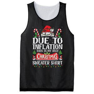 Due To Inflation Ugly Christmas Sweaters Funny Women Mesh Reversible Basketball Jersey Tank