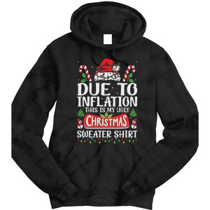 Due To Inflation Ugly Christmas Sweaters Funny Women Tie Dye Hoodie