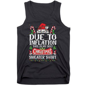 Due To Inflation Ugly Christmas Sweaters Funny Women Tank Top