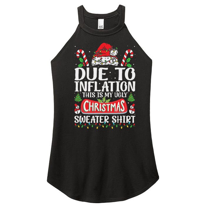 Due To Inflation Ugly Christmas Sweaters Funny Women Women's Perfect Tri Rocker Tank