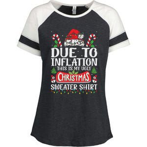 Due To Inflation Ugly Christmas Sweaters Funny Women Enza Ladies Jersey Colorblock Tee