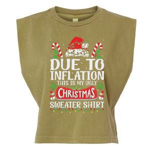 Due To Inflation Ugly Christmas Sweaters Funny Women Garment-Dyed Women's Muscle Tee