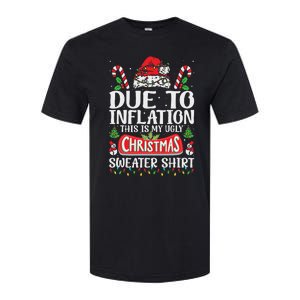 Due To Inflation Ugly Christmas Sweaters Funny Women Softstyle CVC T-Shirt