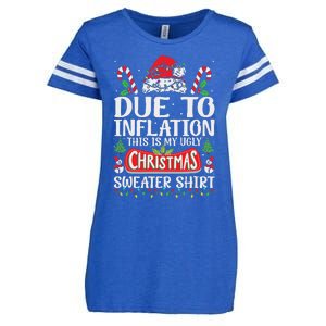 Due To Inflation Ugly Christmas Sweaters Funny Women Enza Ladies Jersey Football T-Shirt