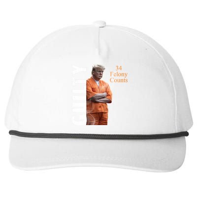 Donald Trump Is Guilty 34 Felony Counts Snapback Five-Panel Rope Hat