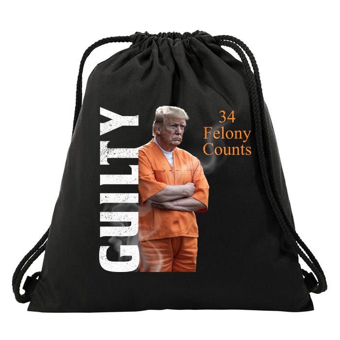 Donald Trump Is Guilty 34 Felony Counts Drawstring Bag