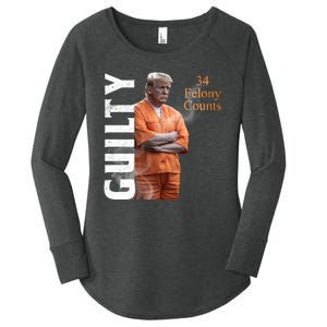 Donald Trump Is Guilty 34 Felony Counts Women's Perfect Tri Tunic Long Sleeve Shirt