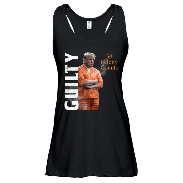 Donald Trump Is Guilty 34 Felony Counts Ladies Essential Flowy Tank