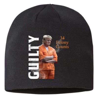 Donald Trump Is Guilty 34 Felony Counts Sustainable Beanie