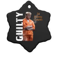 Donald Trump Is Guilty 34 Felony Counts Ceramic Star Ornament