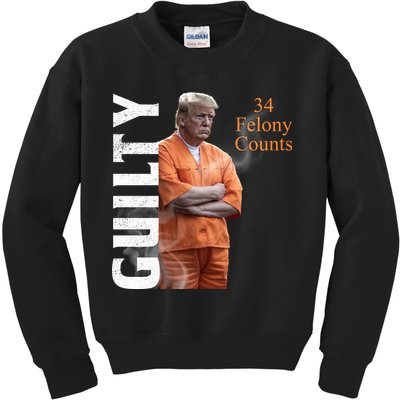 Donald Trump Is Guilty 34 Felony Counts Kids Sweatshirt